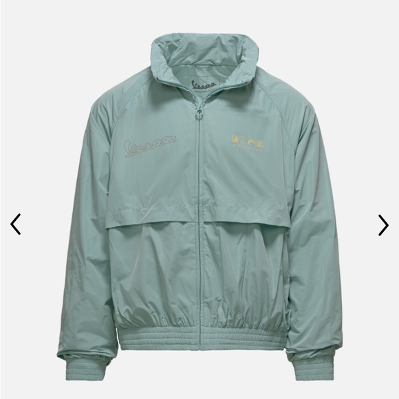 Vespa Women's Origin Mint Light Green Windbreaker Hoodie Jacket M